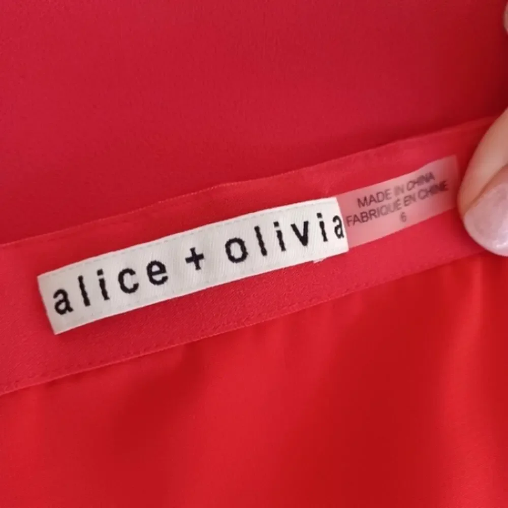 Alice + Olivia Shaylee Mini Skirt Poppy Red 6 - Picture 10 of 13